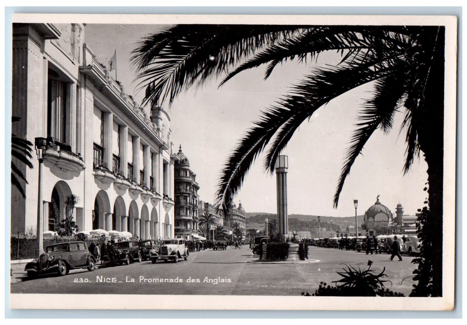 Nice France Postcard The Promenade Walk of English People c1930's RPPC Photo
