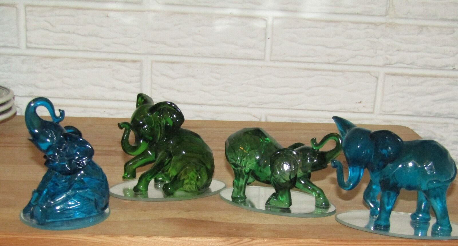 4 Matriarch of Rarest Gem Elephants of the World Collection Blue Green