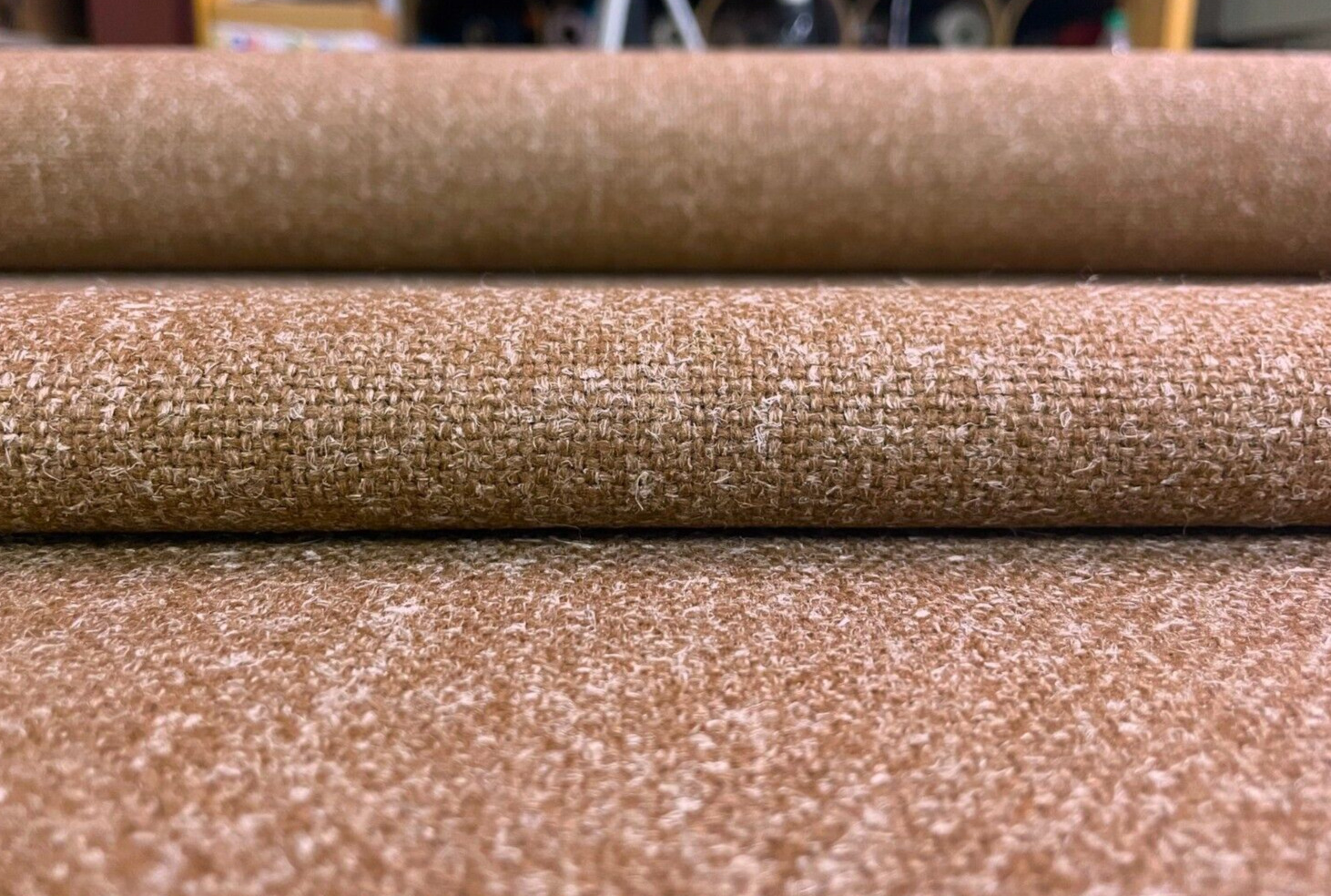 1.875 yds Camira Hemp Seed Tawny Brown Woven Wool Upholstery Fabric MSRP $110