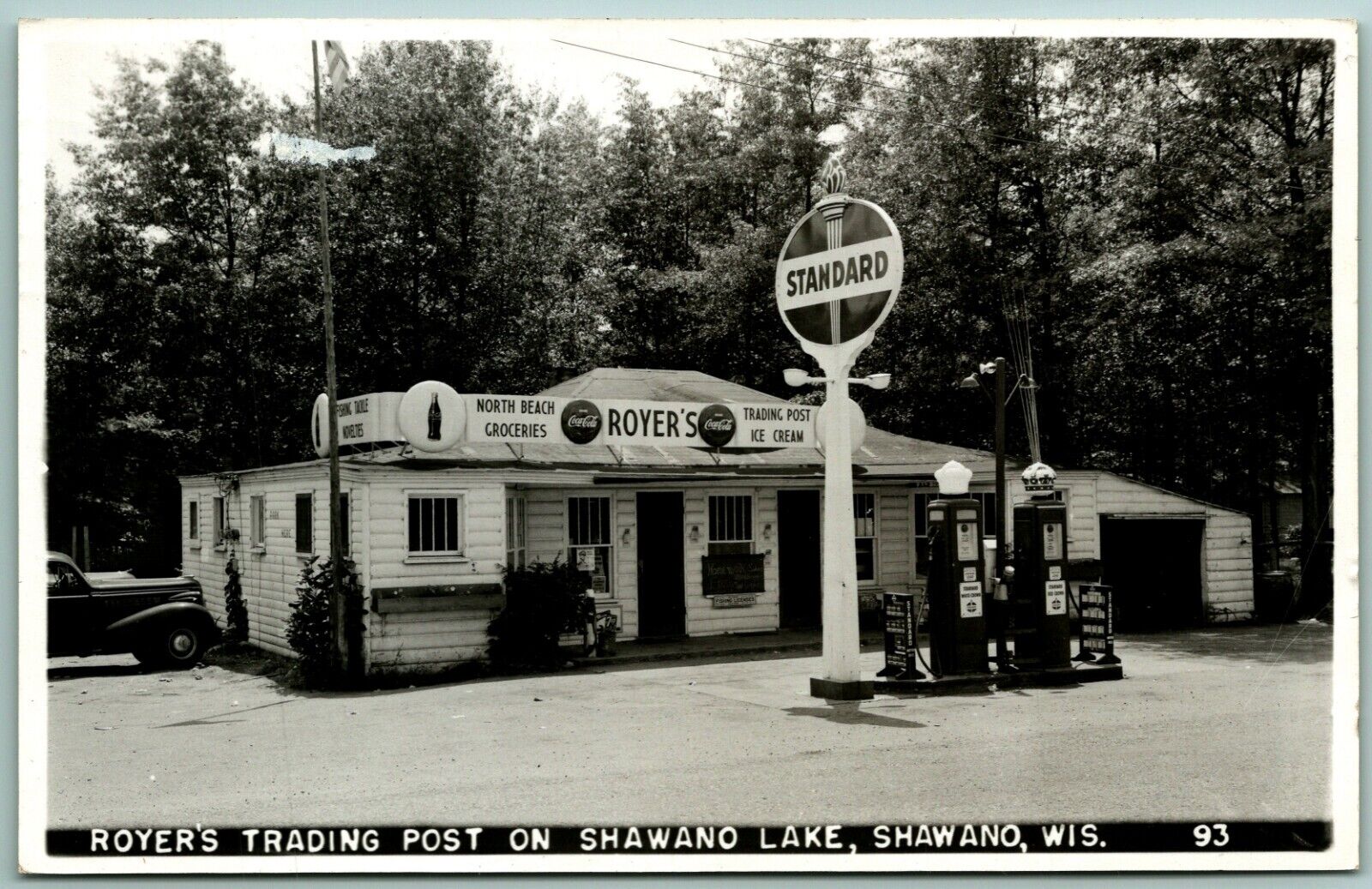 RPPC Royer's Standard Oil Service Station Shawano Wisconsin WI 1951 Postcard J5