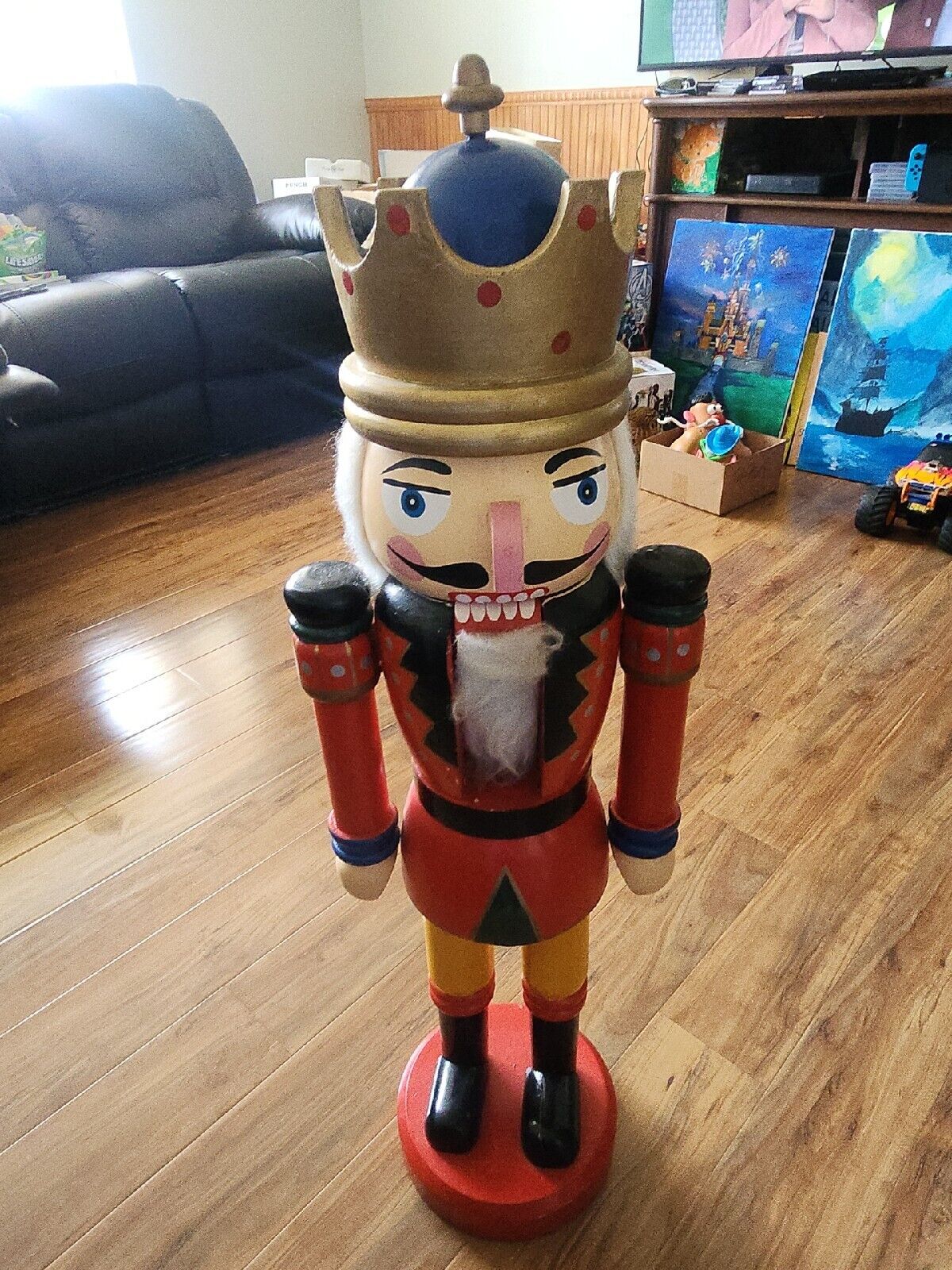 3 Feet Tall Wooden Christmas Nutcracker Soldier RED with Crown