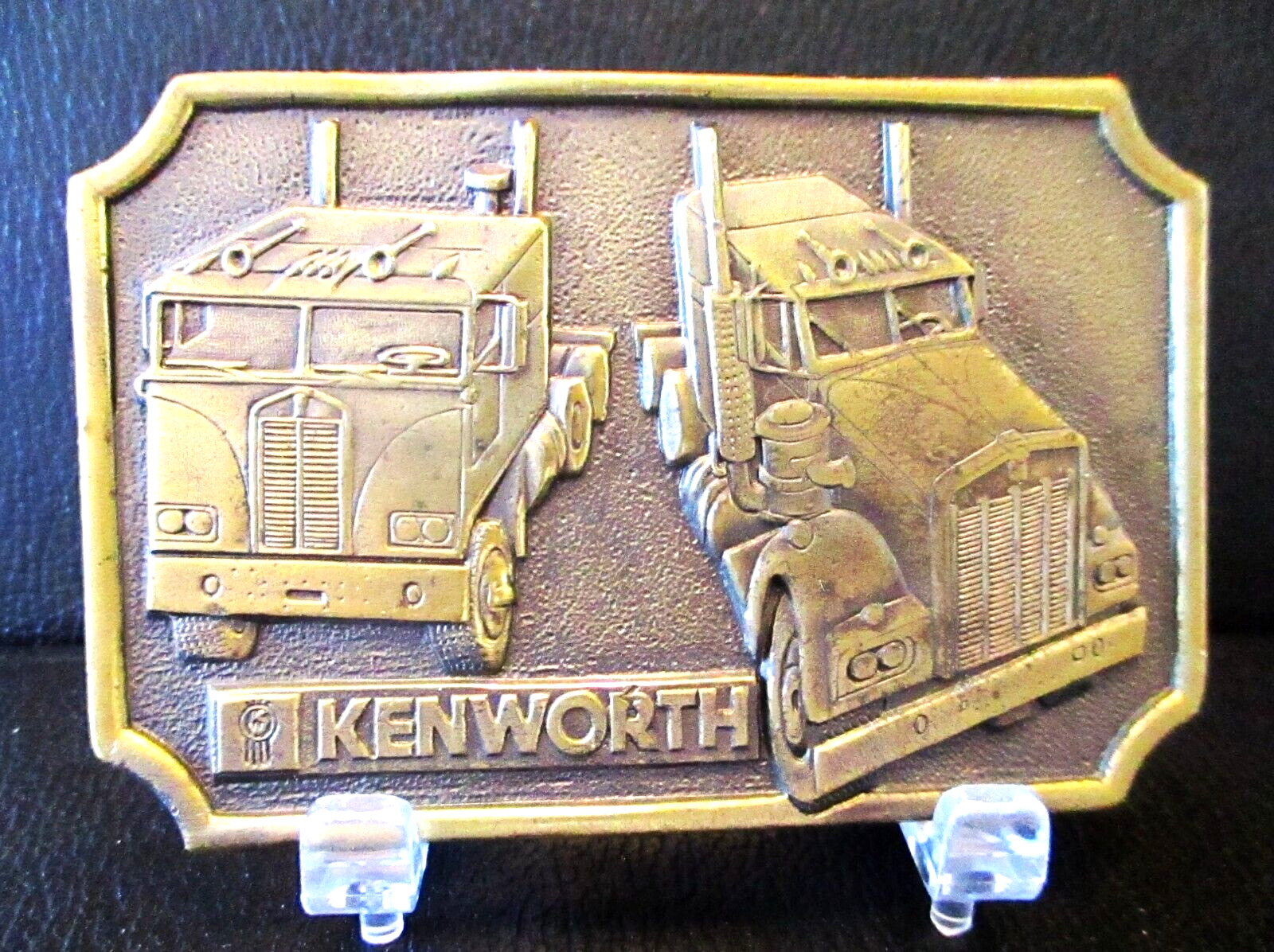 Kenworth Semi Truck Cabs Brass Belt Buckle 1977 Tonkin Paccar Bellevue WA Logo