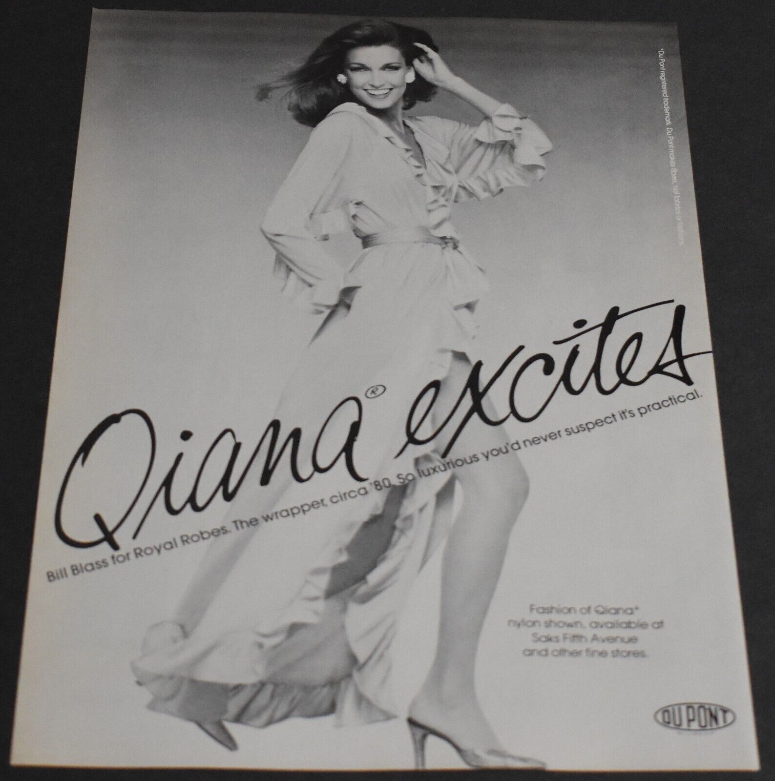 1980 Print Ad Fashion Style Lady Heels Legs Sexy Bill Blass Qiana Excites Beauty