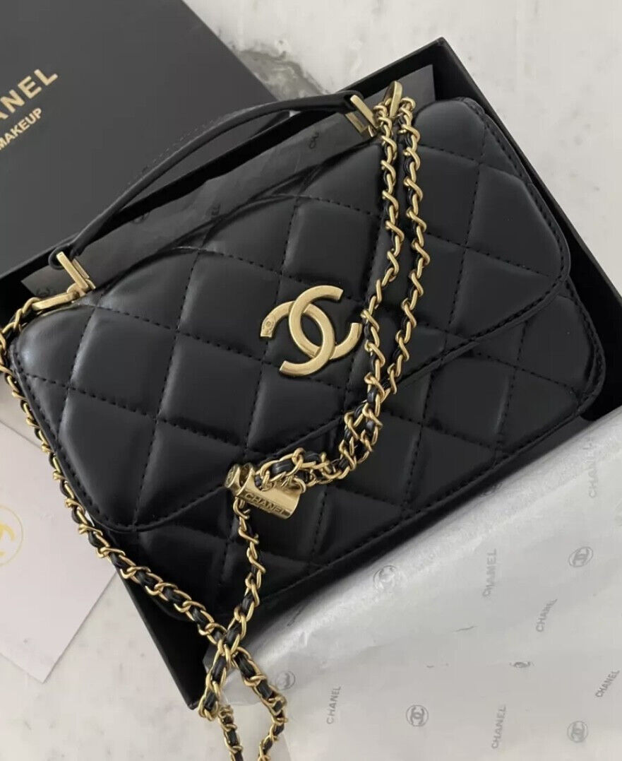 New Auth Chanel VIP Gift bag Shoulder Bag CrossBody Handbag Makeup Black Clutch