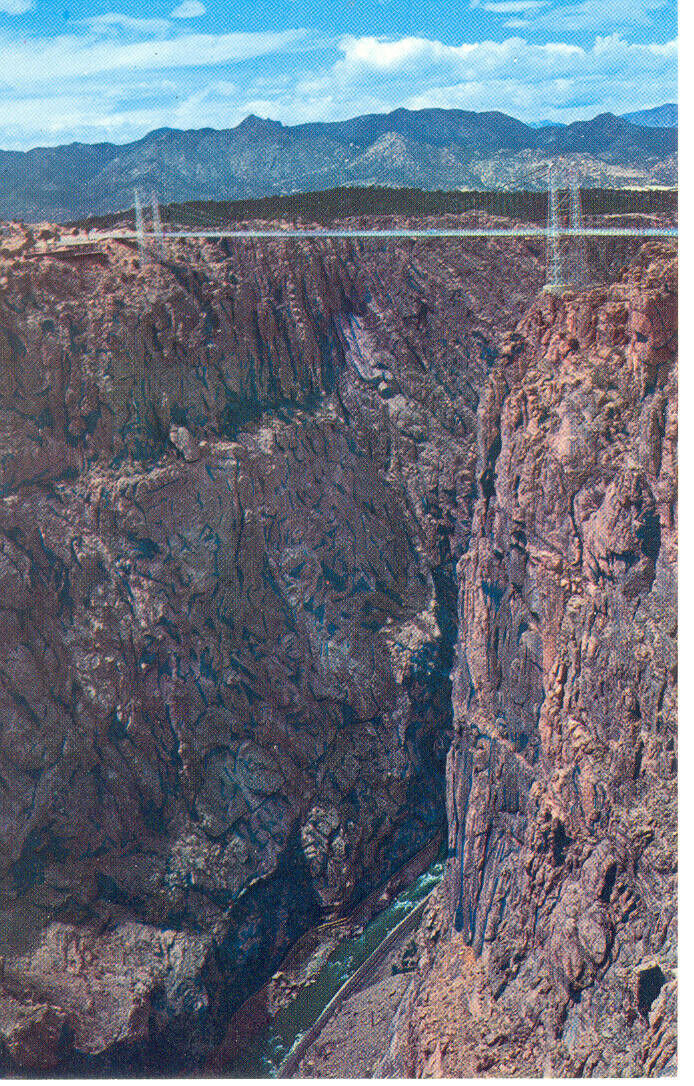 Royal Gorge Suspension Bridge CO Postcard p10173