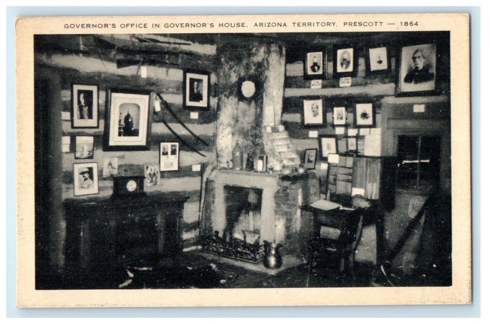c1940s Governor\'s Office in Governor\'s Home Arizona Territory Prescott Postcard