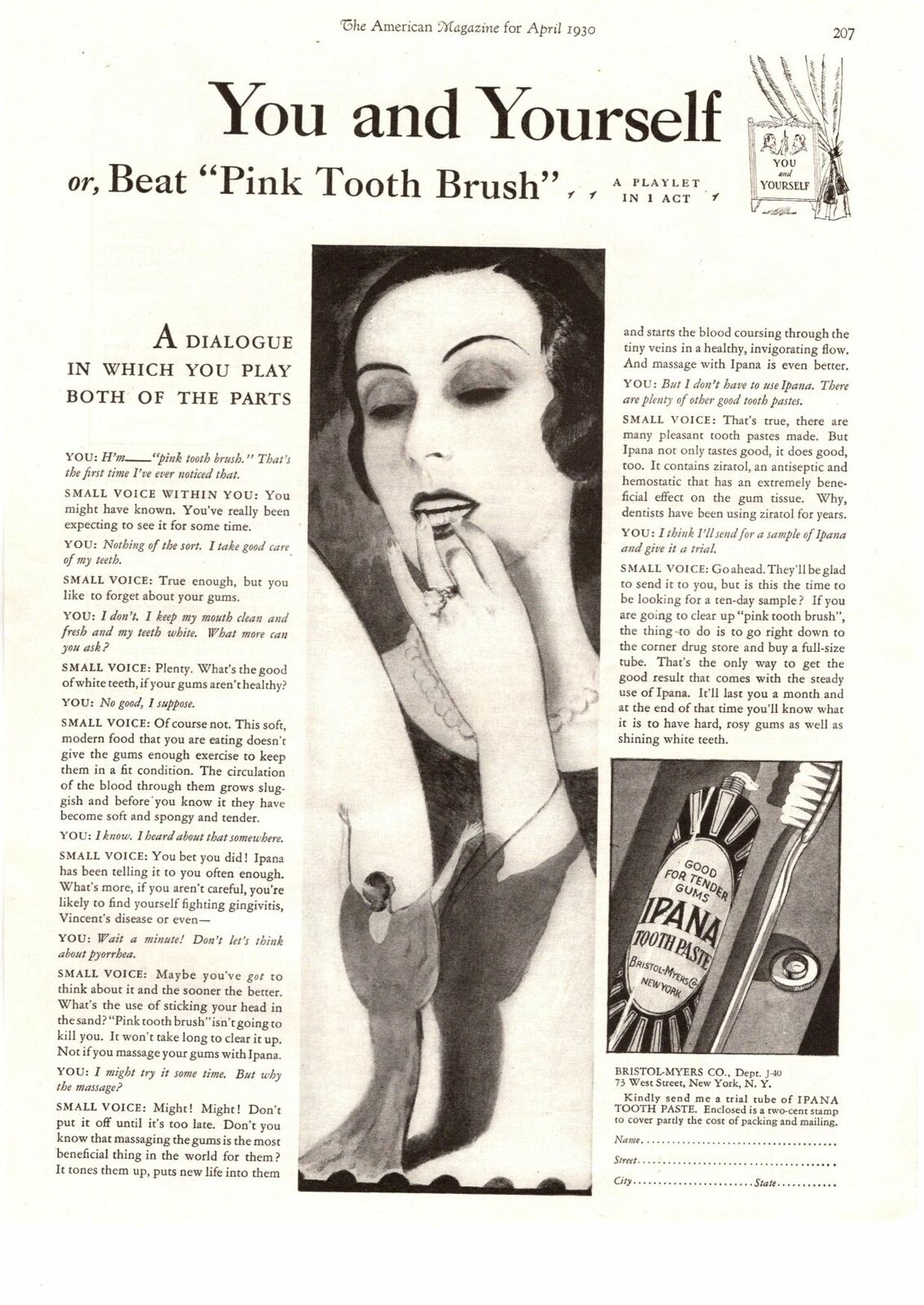 1929 Ipana Tooth Paste Bristol Myers 