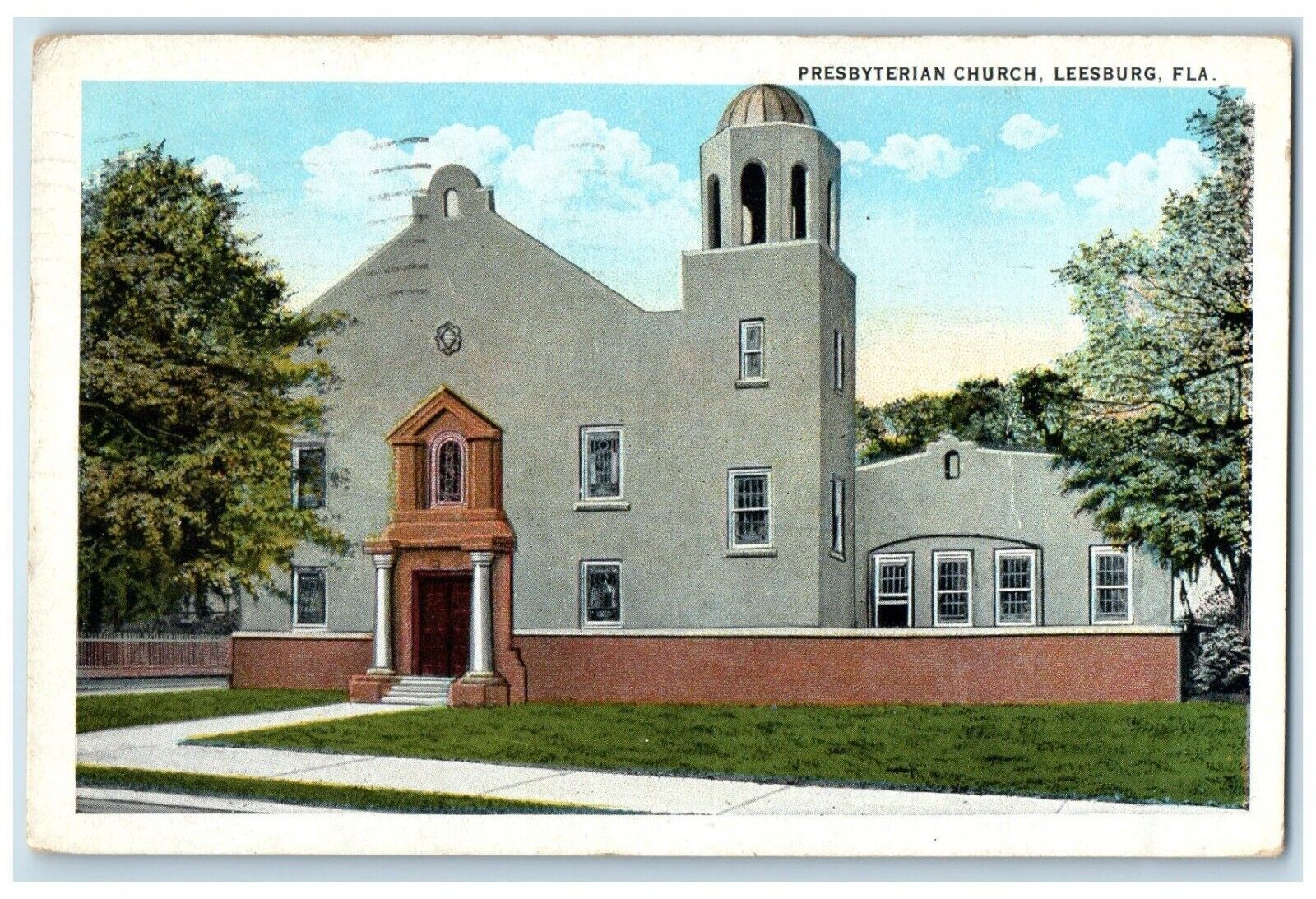 1937 Presbyterian Church Chapel Exterior Building Leesburg Florida FL Postcard