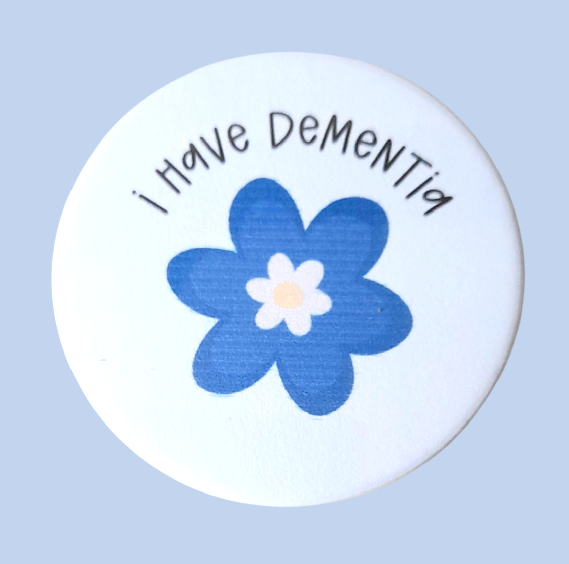 Hidden Disability Badge Dementia Awareness with Cute Forget-Me-Not Flower Design