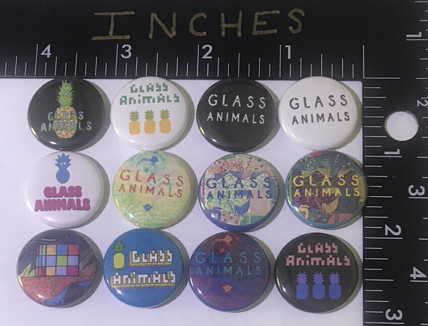 Glass Animals 12 Pin set Pins Button 1 Inch Psychedelic Pop Rock British Band Mu