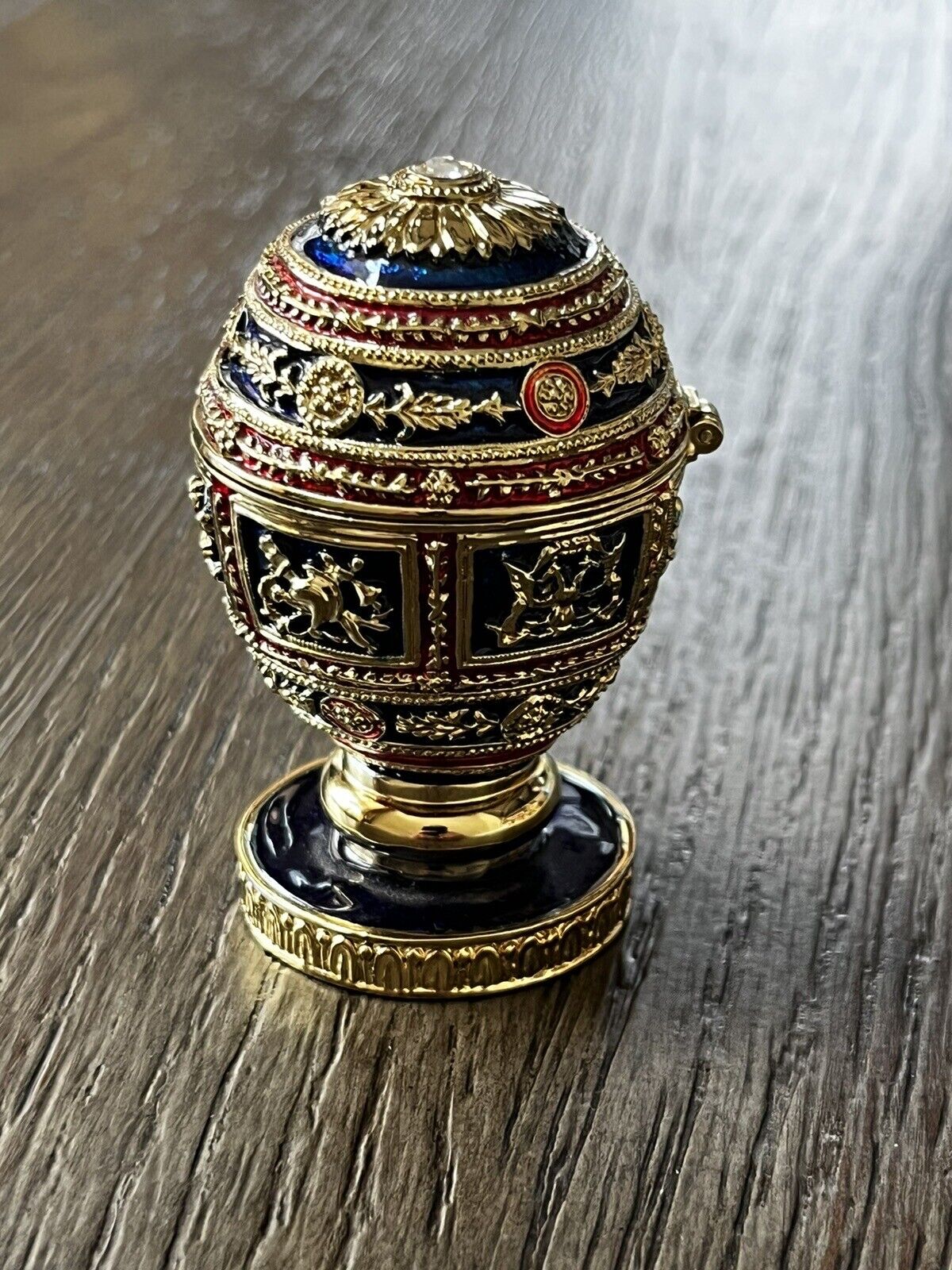 AKM Enamel & Gold Egg Trinket Box