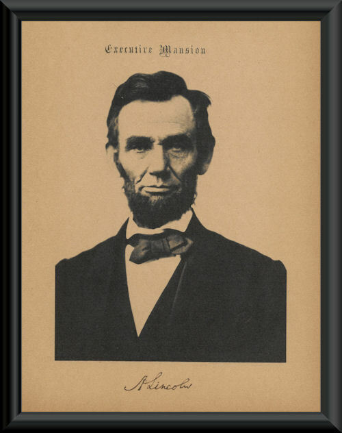 Abraham Lincoln Autograph Reprint & Photo On 100 Year Old Paper *P193