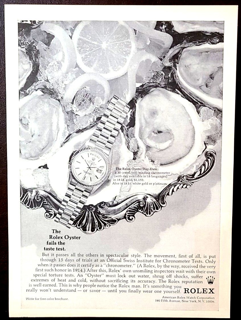 Rolex Oyster Original 1971 Vintage Print Ad