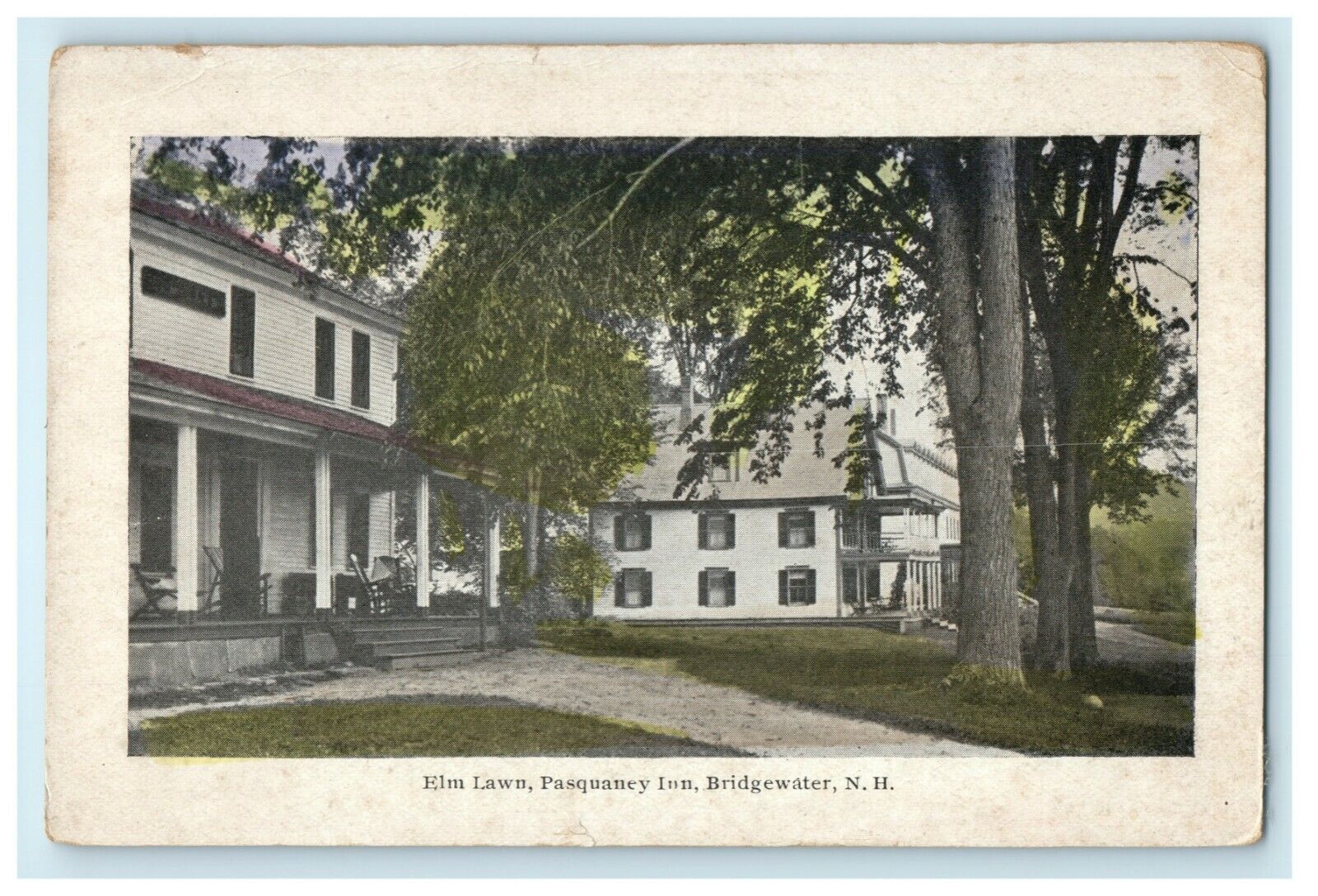 c1910 Elm Lawn Pasquaney Inn Bridgewater New Hampshire NH Postcard