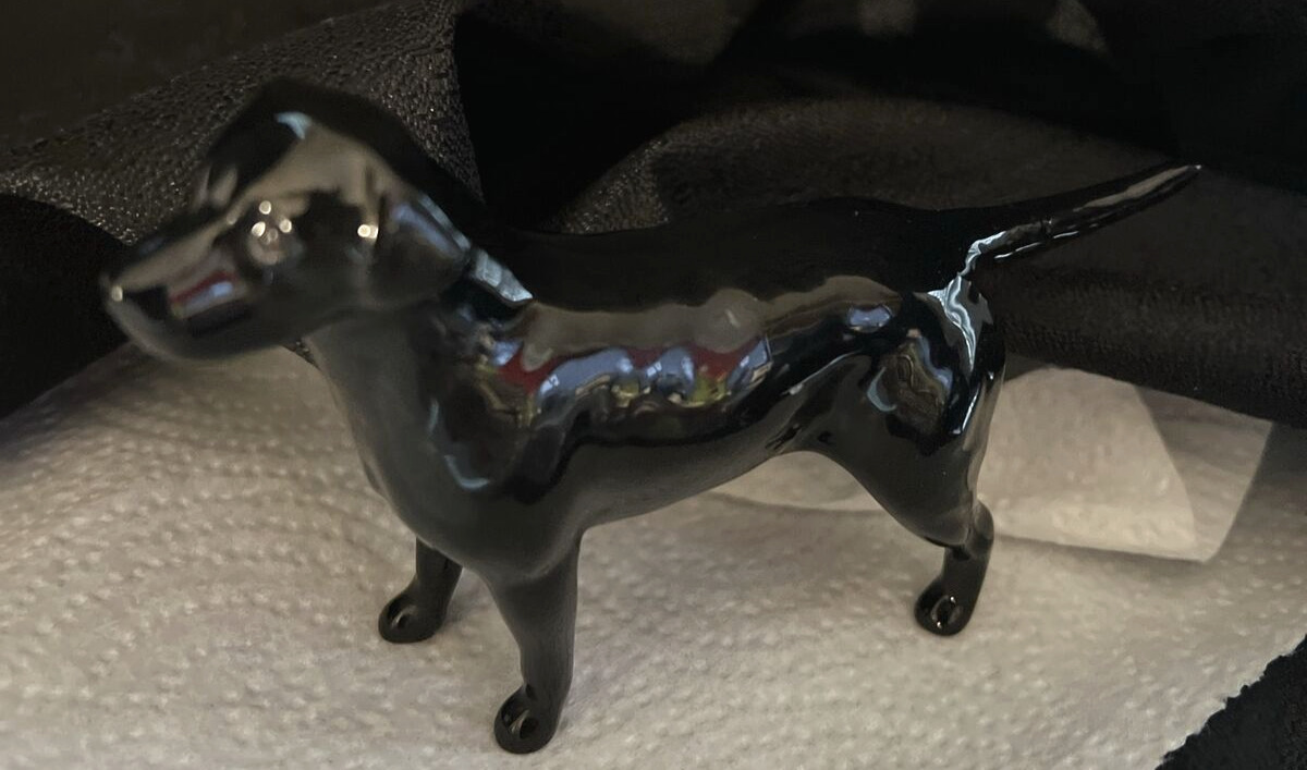Vintage Beswick England Black Glazed Lab Dog Figurine SEE DETAILS pl
