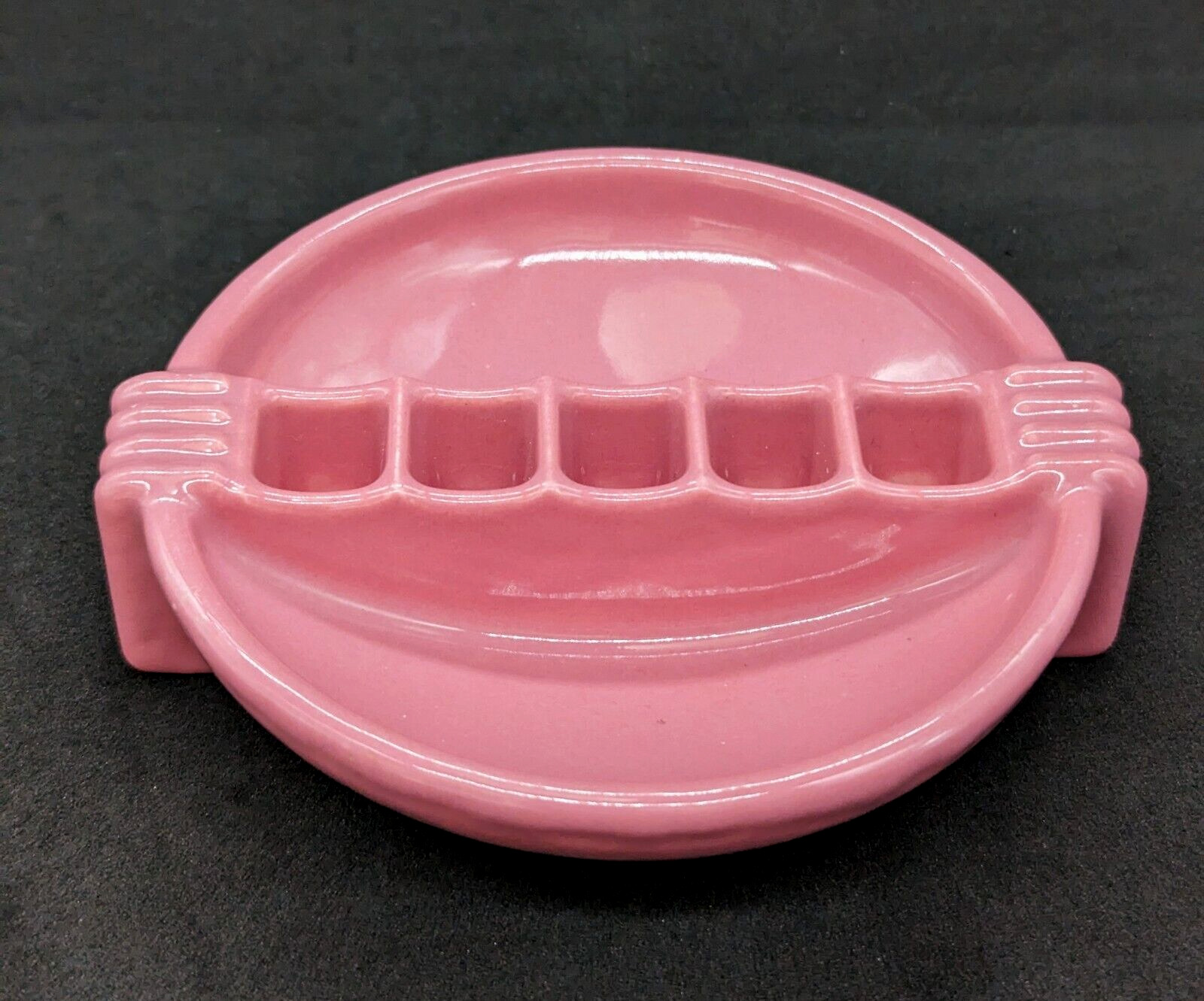 Vintage Art Deco Pink Porcelain Snuf-A-Rette Ceramic Ashtray, VG Cond.