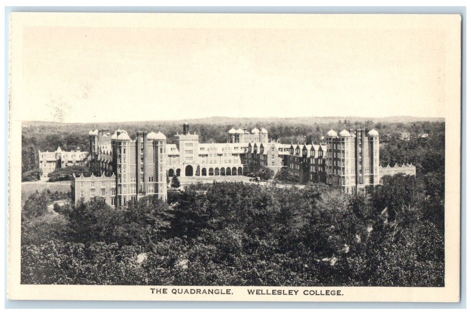 c1930's The Quadrangle Building Wellesley College Massachusetts MA Postcard