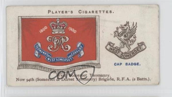 1924 Player\'s Drum Banners & Cap Badges Tobacco West Somerset Yeomanry #45 0e3