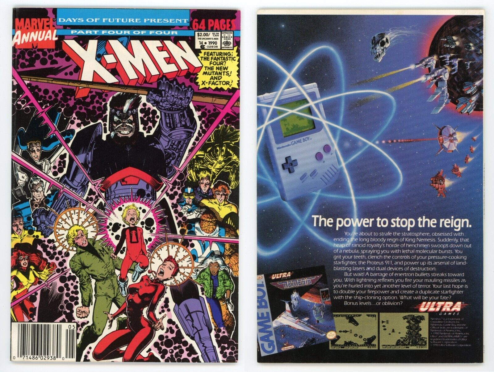 Uncanny X-Men Annual #14 (VF/NM 9.0) NEWSSTAND 1st cameo app GAMBIT 1990 Marvel