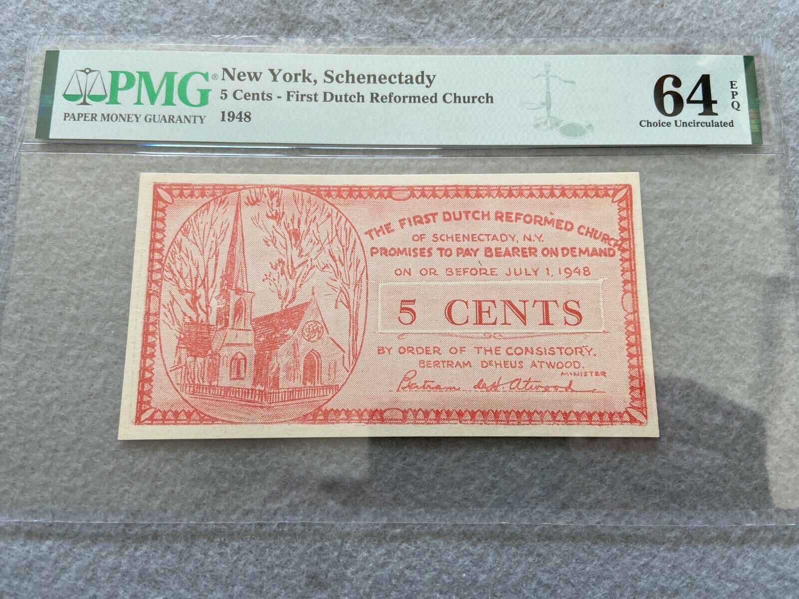 1948 First Dutch Reformed Church Schenectady New York 5 Cents PMG Certified