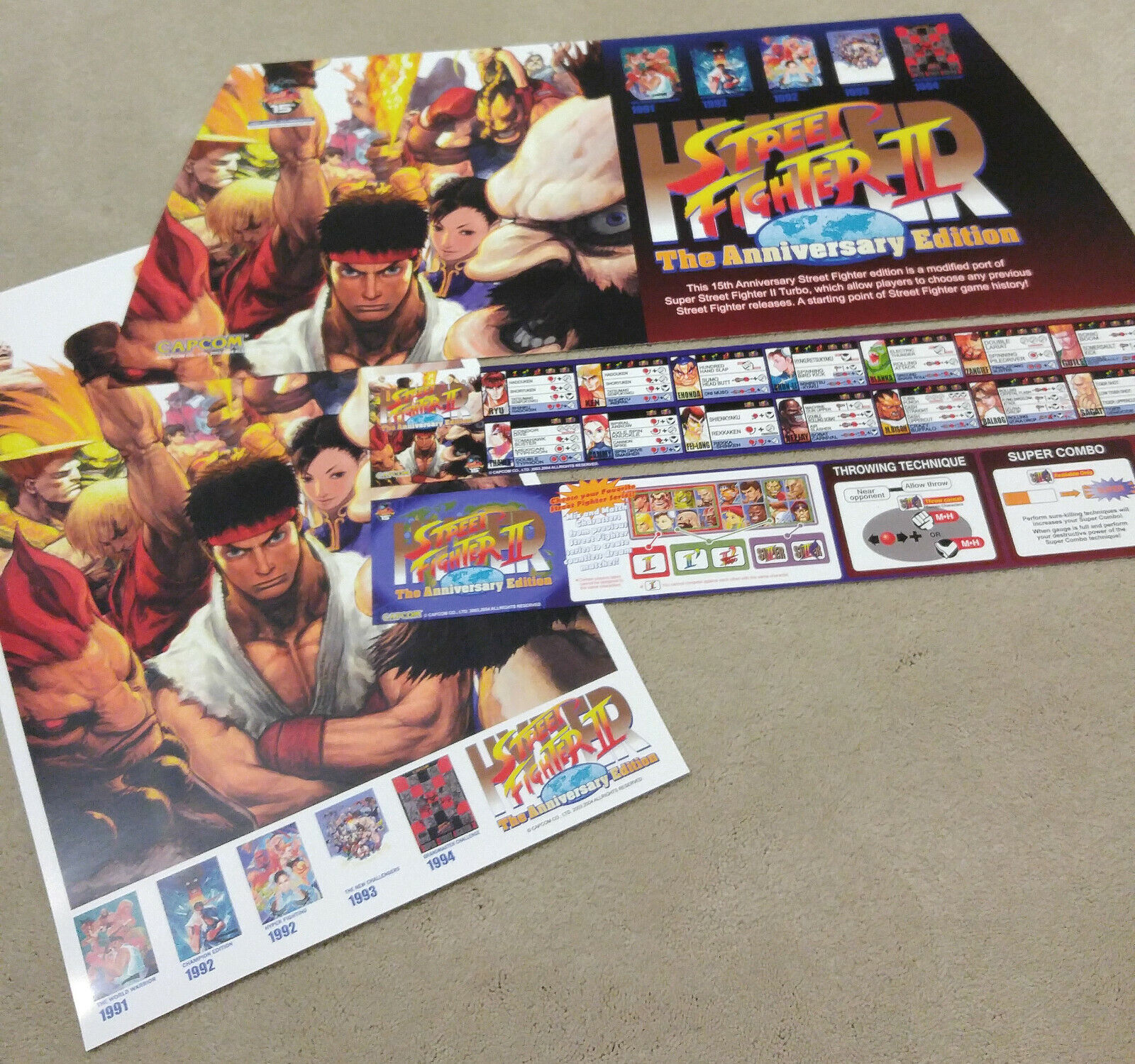 (BACKLIT) Capcom Hyper Street Fighter II 2 Marquee Art set for Sega Blast City