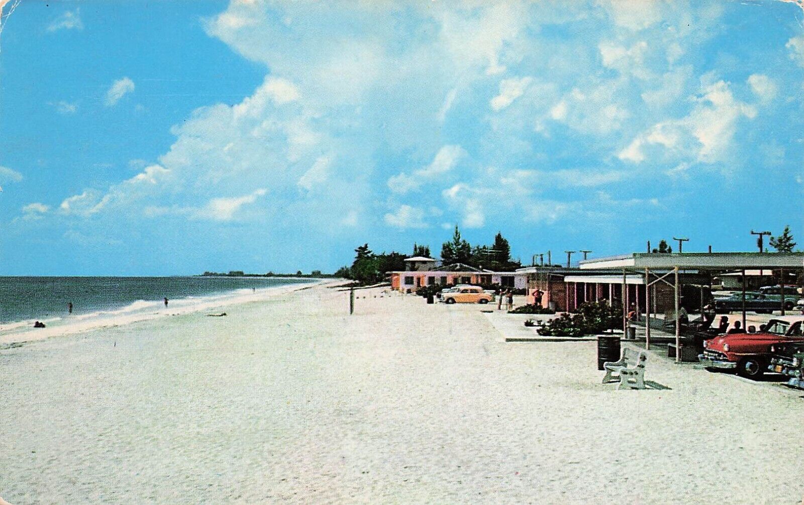Nokomis FL Florida Beach Sarasota Osprey Venice Golf Coast Vtg Postcard E14