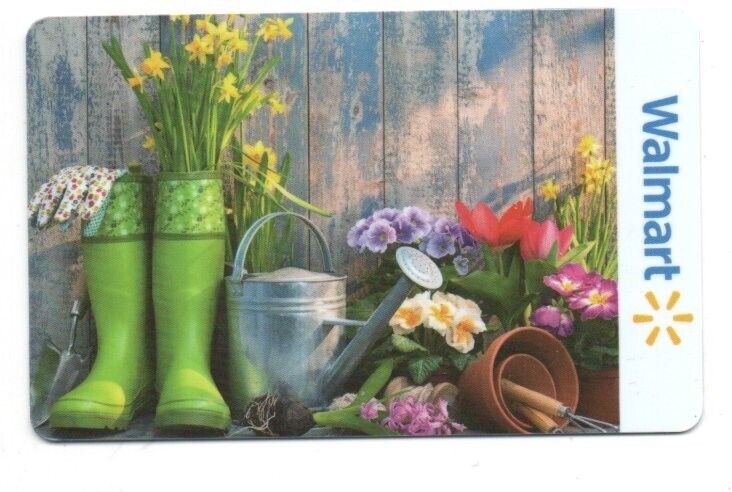 Walmart Spring Flowers Boots Garden Gift Card No $ Value Collectible FD-105078