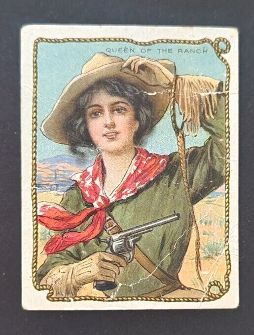 1910 T53 Hassan Cigarettes Cowboy Series Queen Of The Ranch Tobacco Card Poor PR