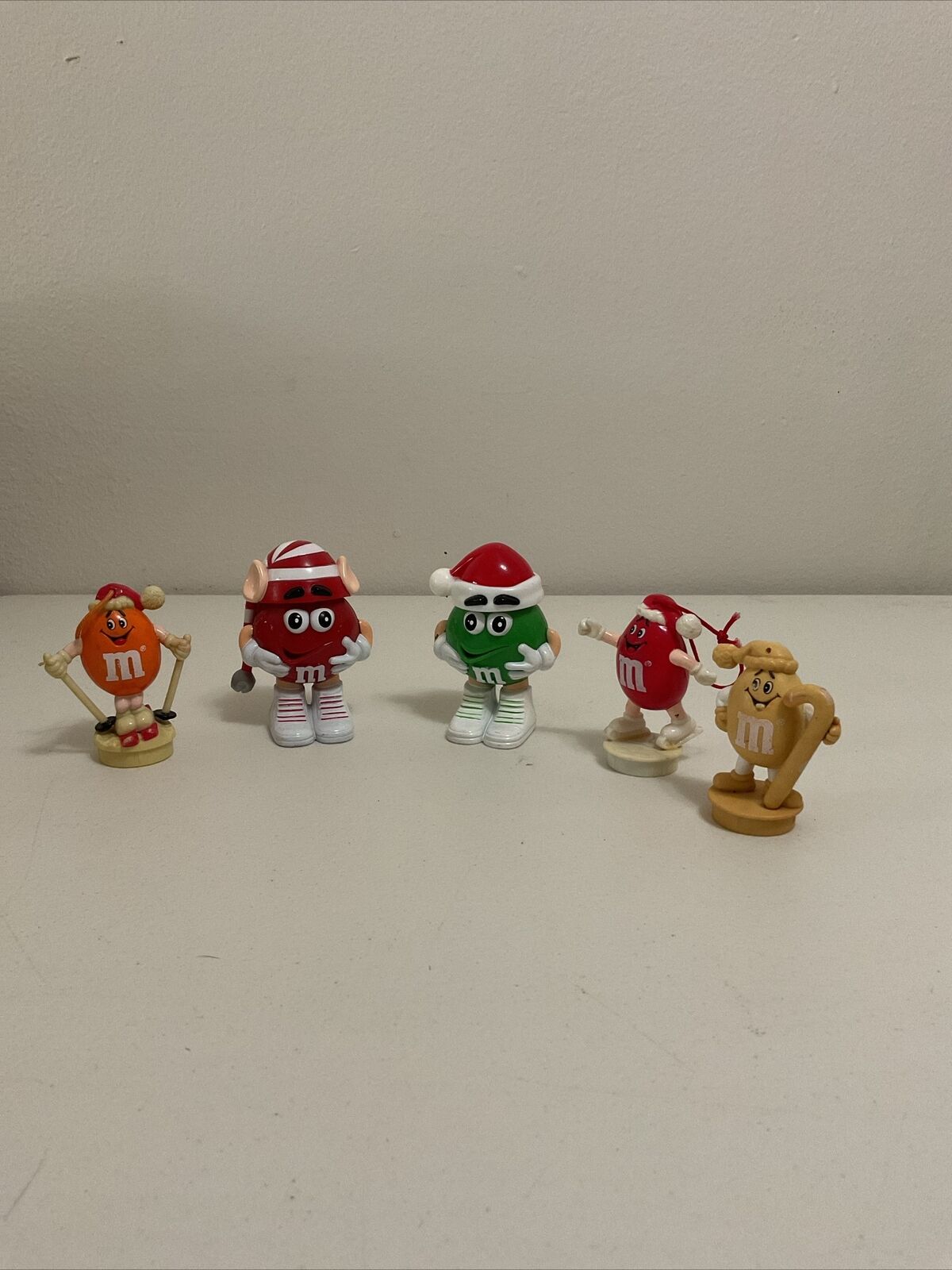 M&M Candy Dispensers And Ornaments Lot Of 5