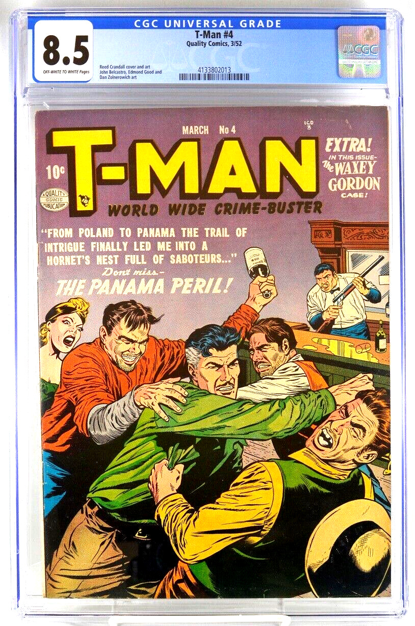 T-man #4 CGC 8.5 1952 Quality Comics Highest Graded Copy