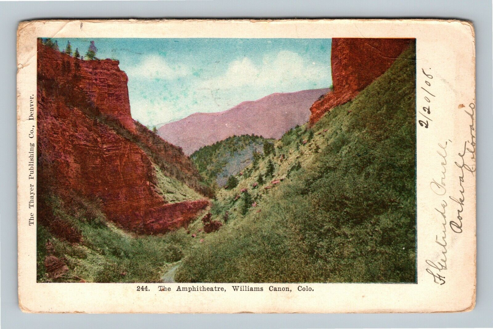 Williams Canon CO, The Amphitheatre, Colorado c1908 Vintage Postcard
