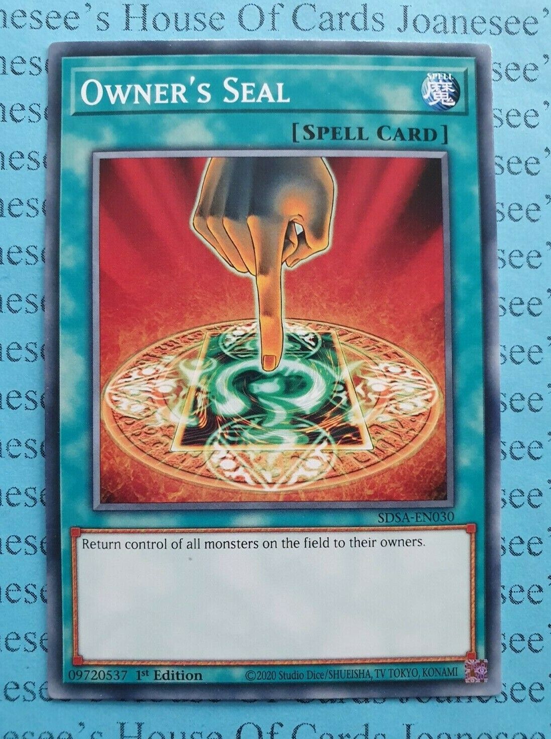 Owner\'s Seal SDSA-EN030 Common Yu-Gi-Oh Card 1st Edition New