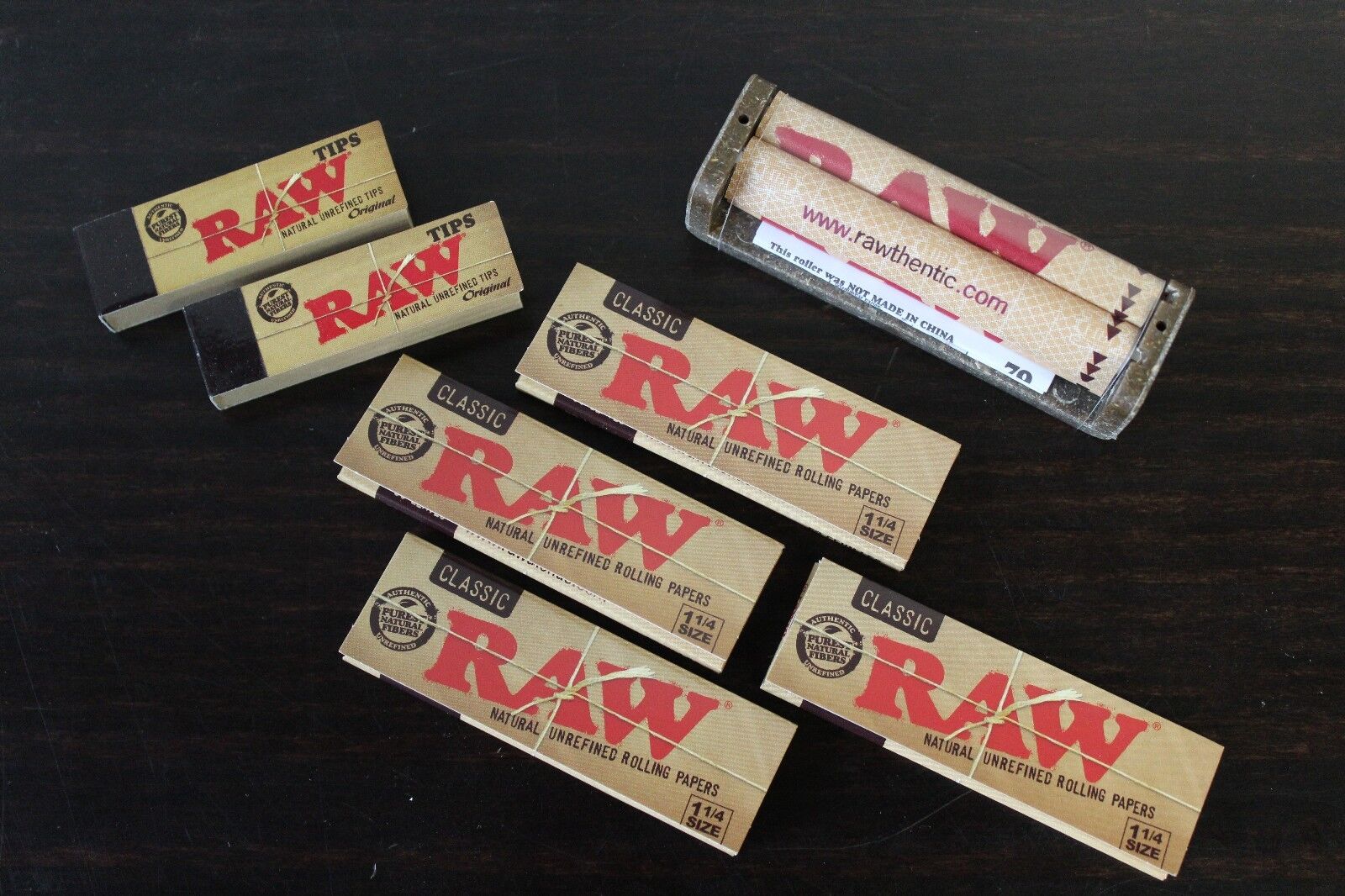 RAW Papers Tips Roller 4 Classic 1 1/4 Size with 2 Original Tips 79mm machine