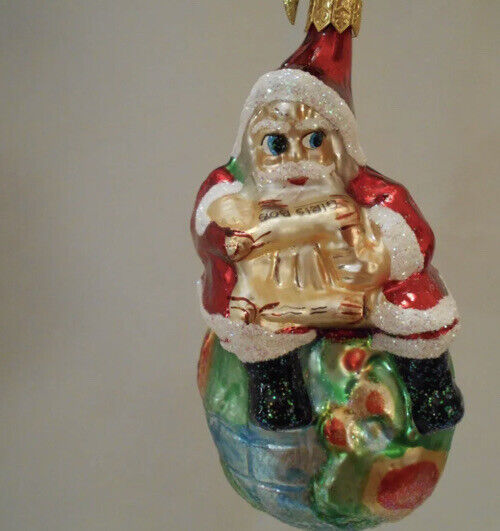 RADKO Santa Anniversary Top Of the World 1986-1995 Christmas Ornament NEW