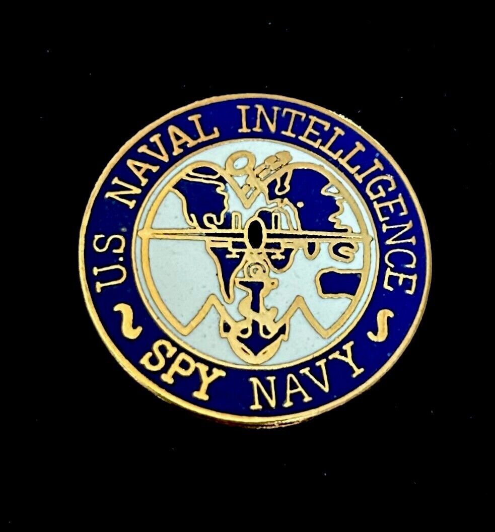 U.S. NAVAL INTELLIGENCE SPY NAVY 1” LAPEL PIN USN - FAST FREE TRACKED SHIPPING