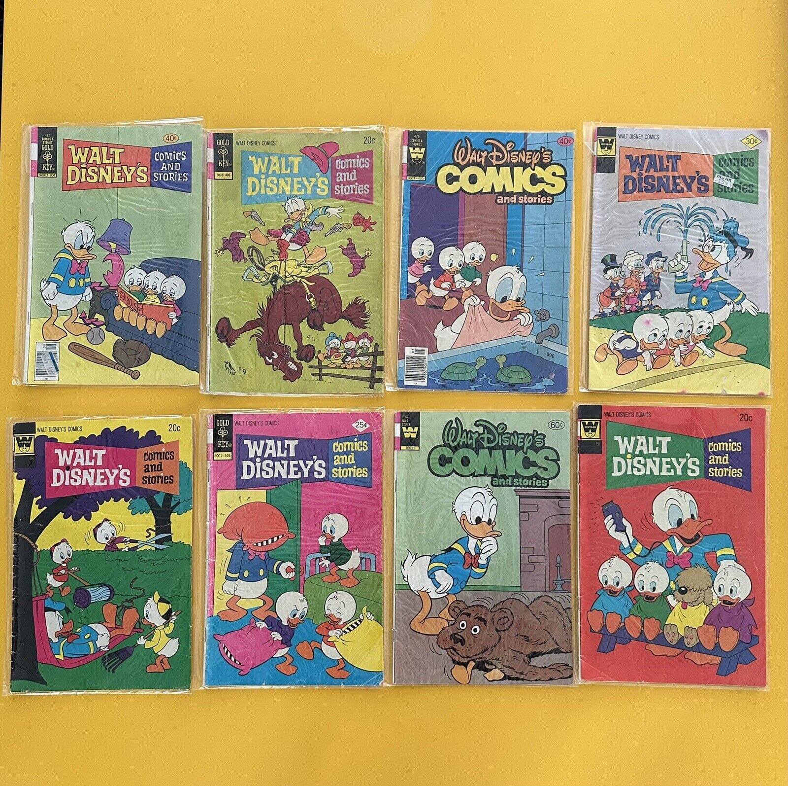 Walt Disney\'s Comics and Stories Lot of 8 Comic books -  Gold Key and Whitman