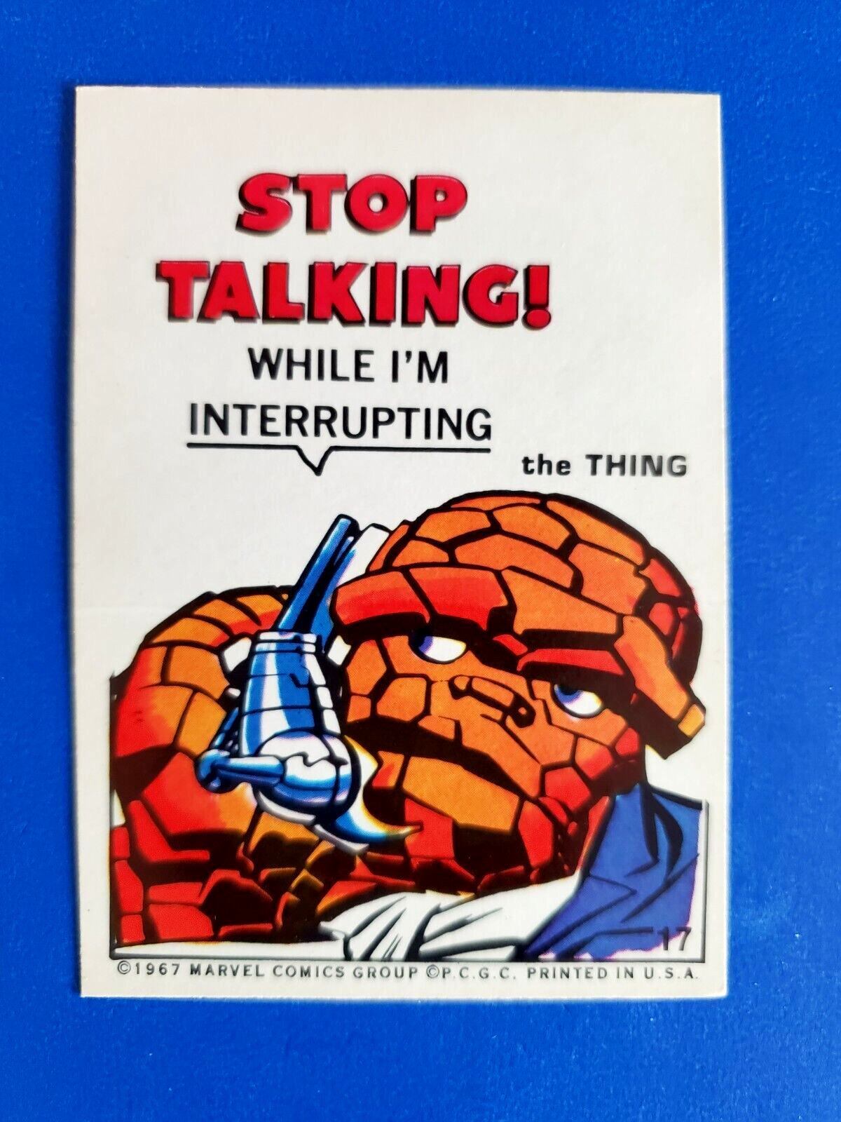 1967 Philadelphia Gum Marvel Super Heroes Stickers #17 The Thing