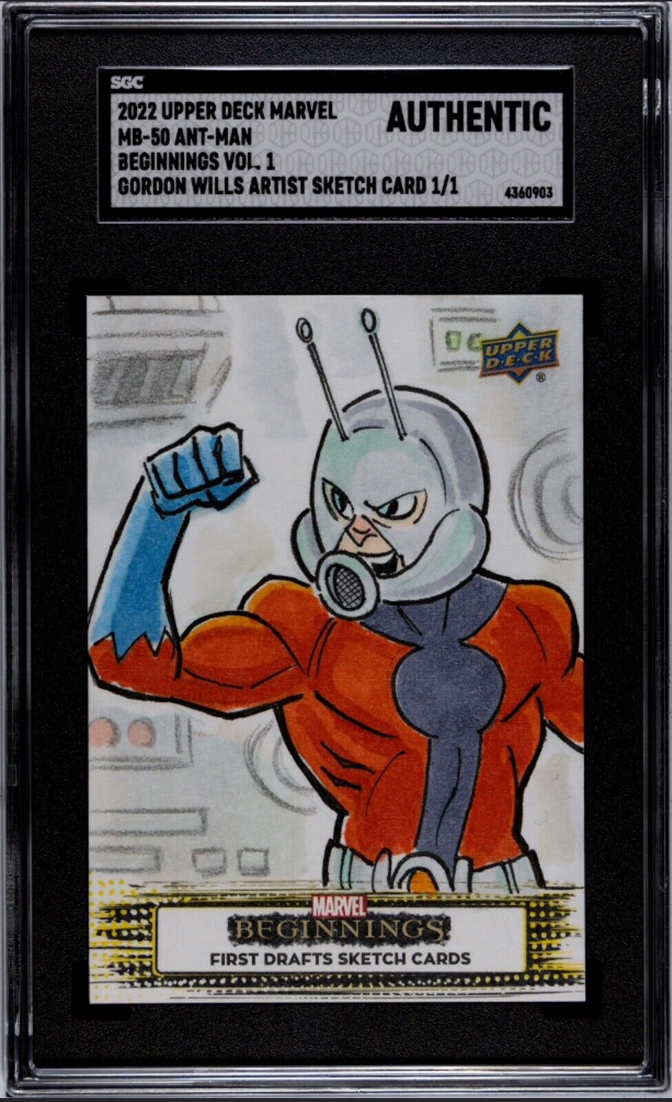 Ant-Man 2022 Marvel Beginnings Vol 1 #MB-50 Artist Sketch 1/1 SGC Authenticated