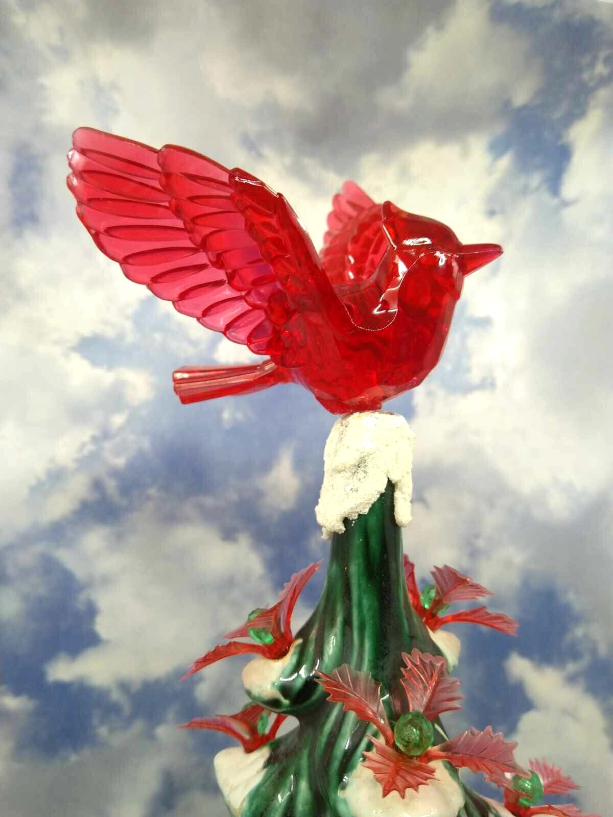Rare Large Flying Cardinal Topper for Ceramic Christmas Tree Lights Bulbs Star