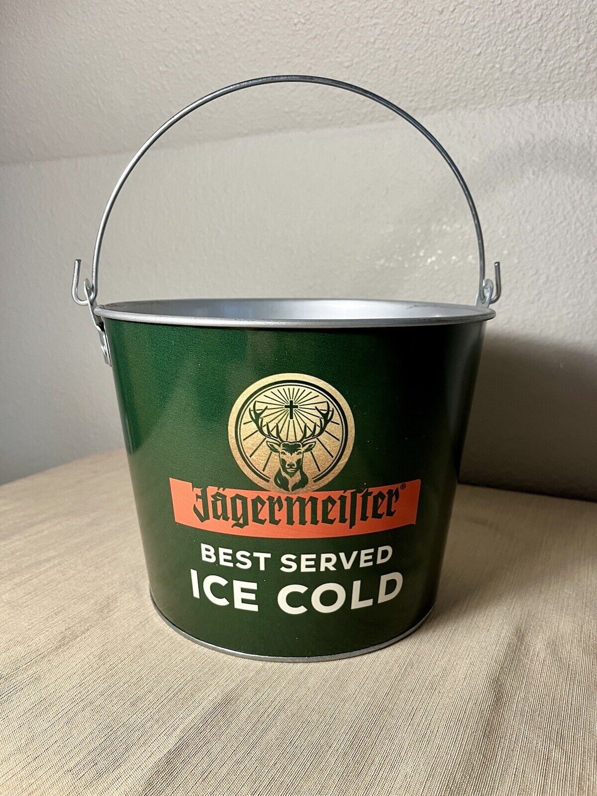 Jagermeister Galvanized Metal Bottle Service Ice Beer Bucket *BRAND NEW*