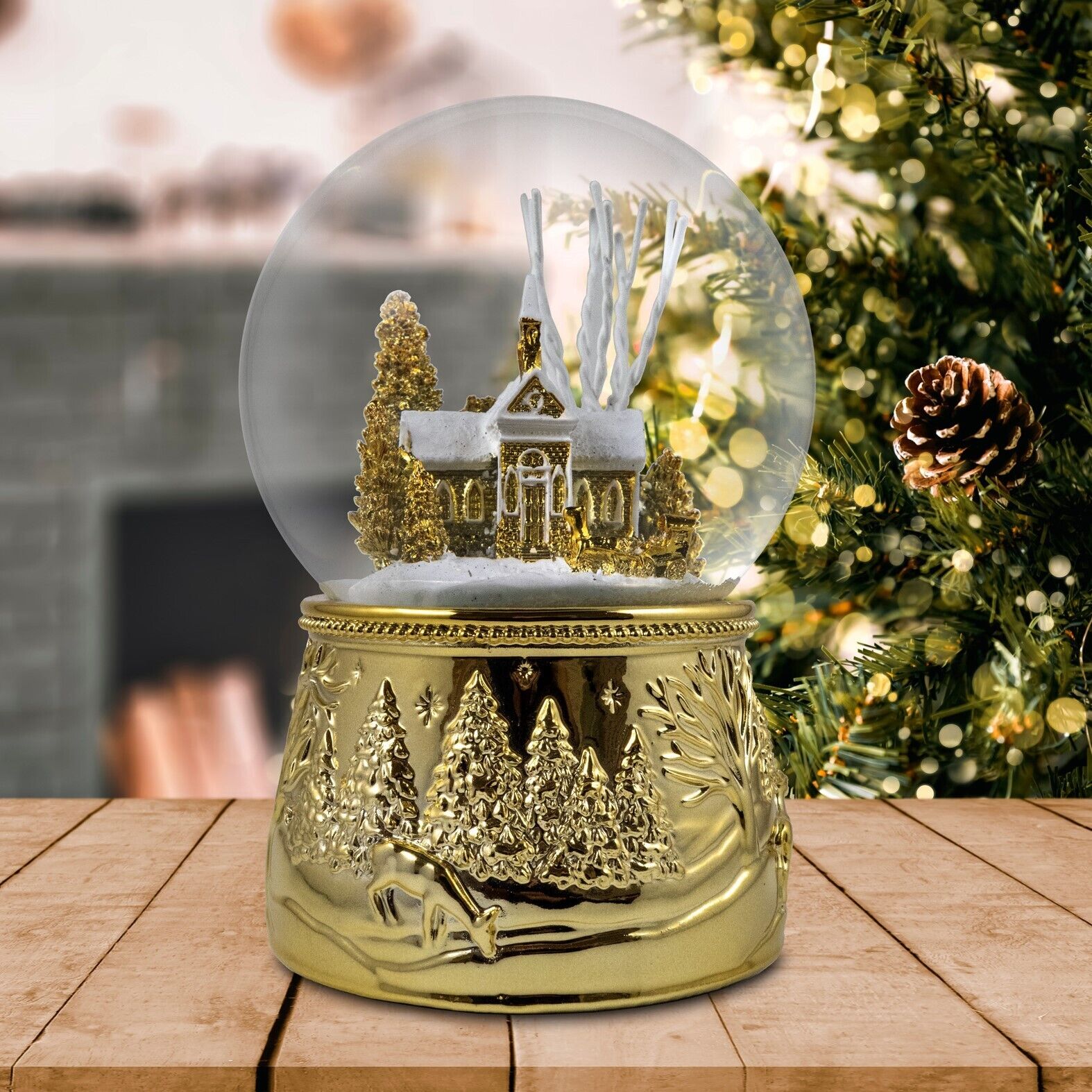 100mm Golden House Scene Water Globe by The San Francisco Music Box Company