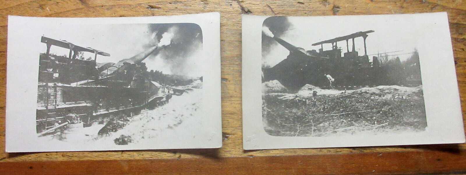 2~ ICONIC WWI RPPC WORLD WAR I POSTCARDS CANNONS FIRING (same one?)