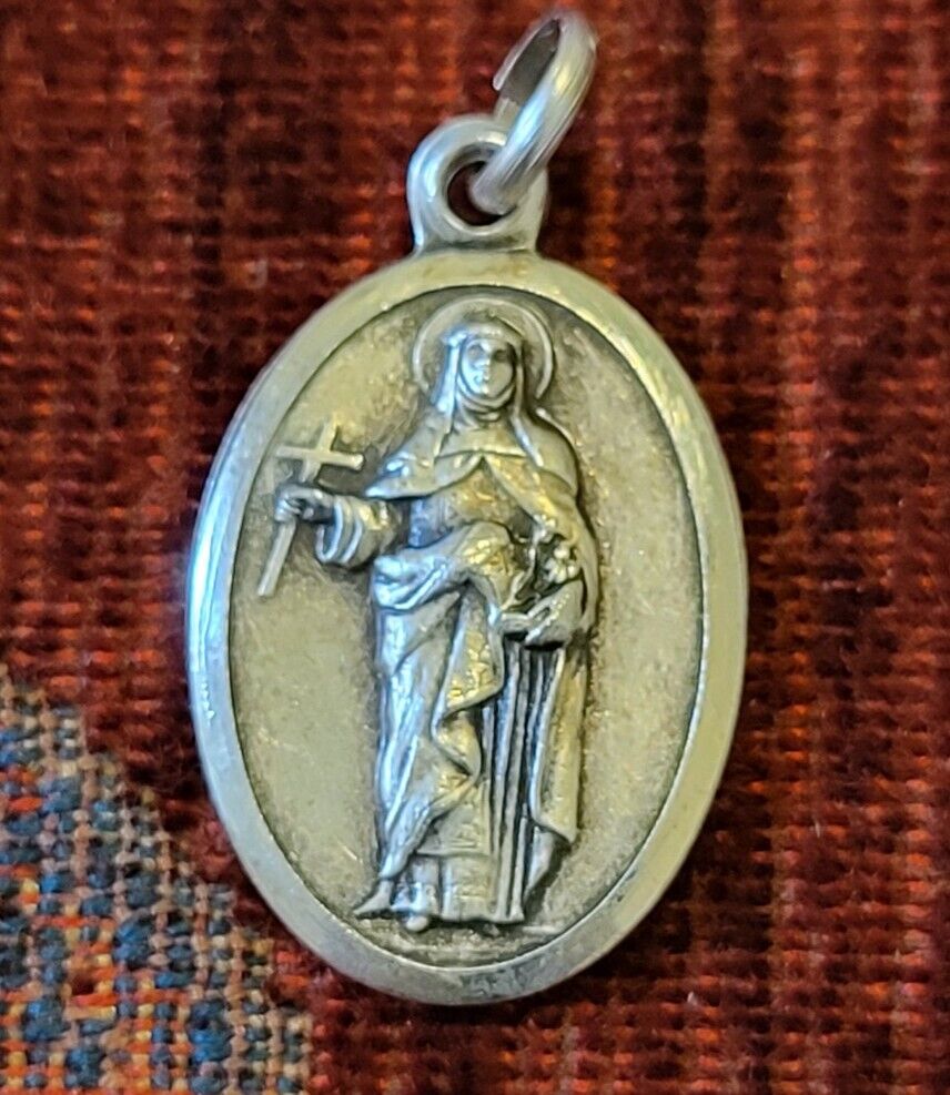 St. Rose Of Lima Vintage & New Sterling Medal Italy Catholic Dominican 3rd Order