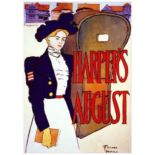 Harper’s Magazine 1897 August Cover Art FRIDGE MAGNET, Decorative Mini Gift
