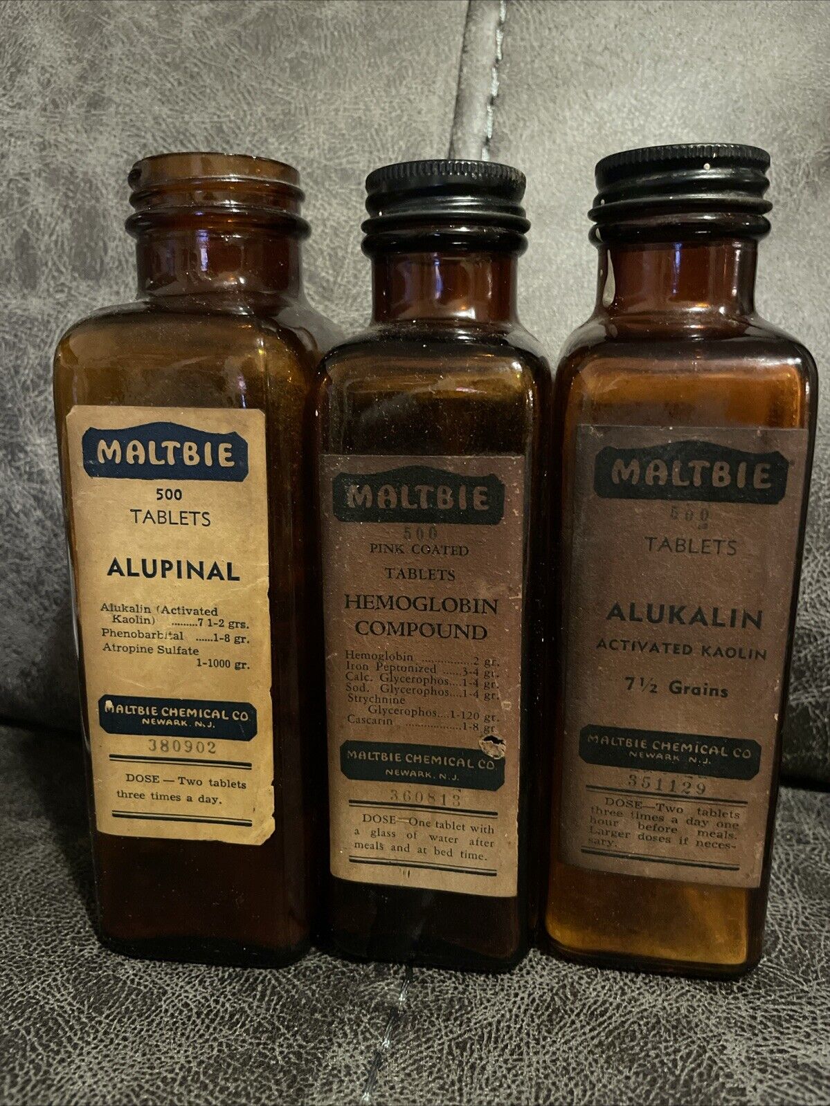Antique Maltbie Medicine Bottles Lot Of 3