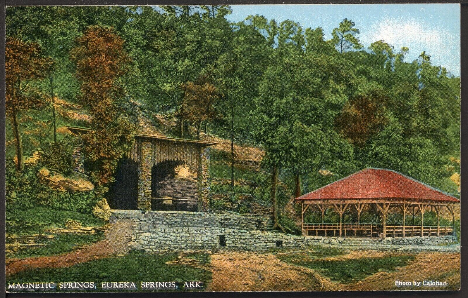 Early Magnetic Springs Eureka Arkansas Historic Vintage Postcard M1528a
