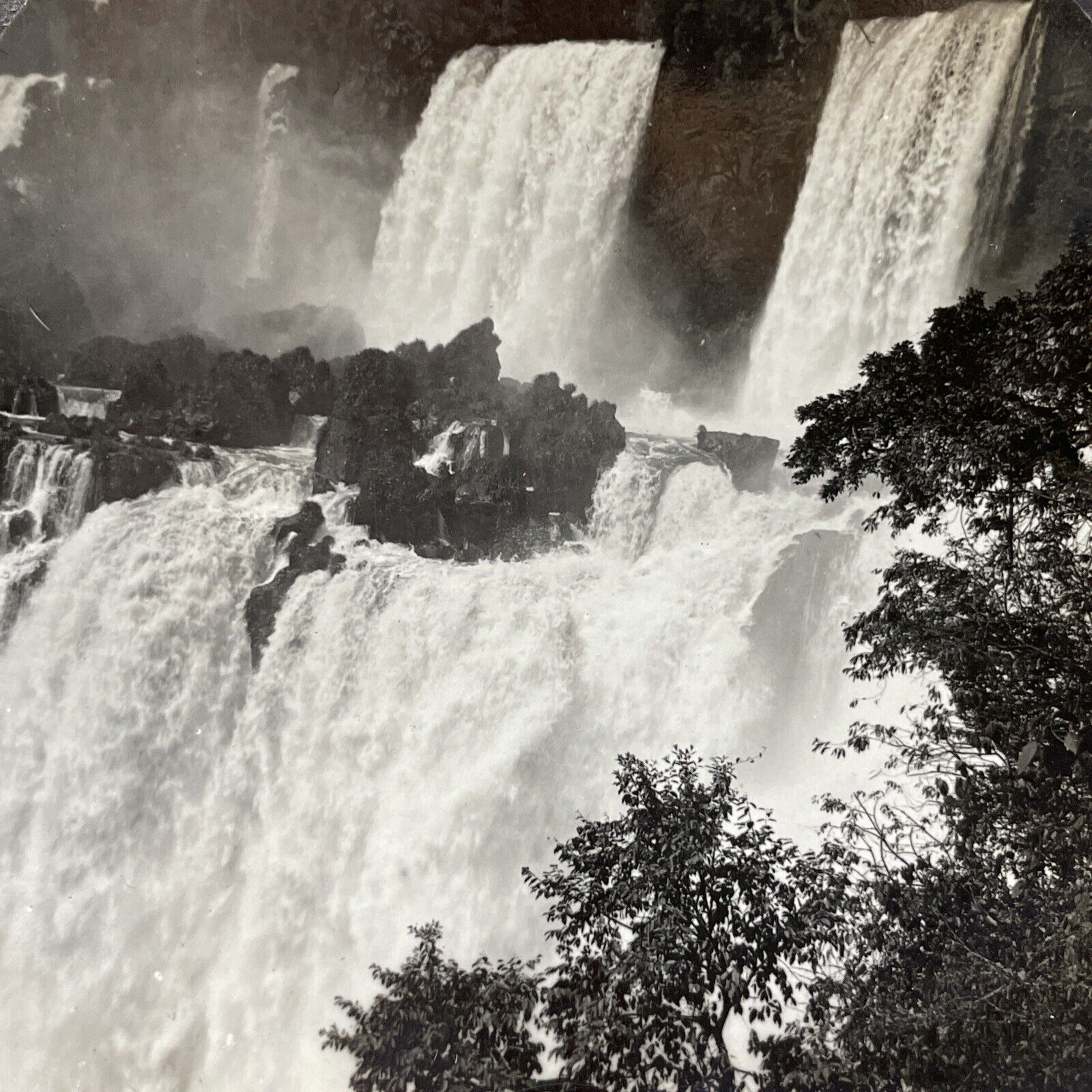 Antique 1910s Iguazu Falls Argentina Brazil Stereoview Photo Card V2172