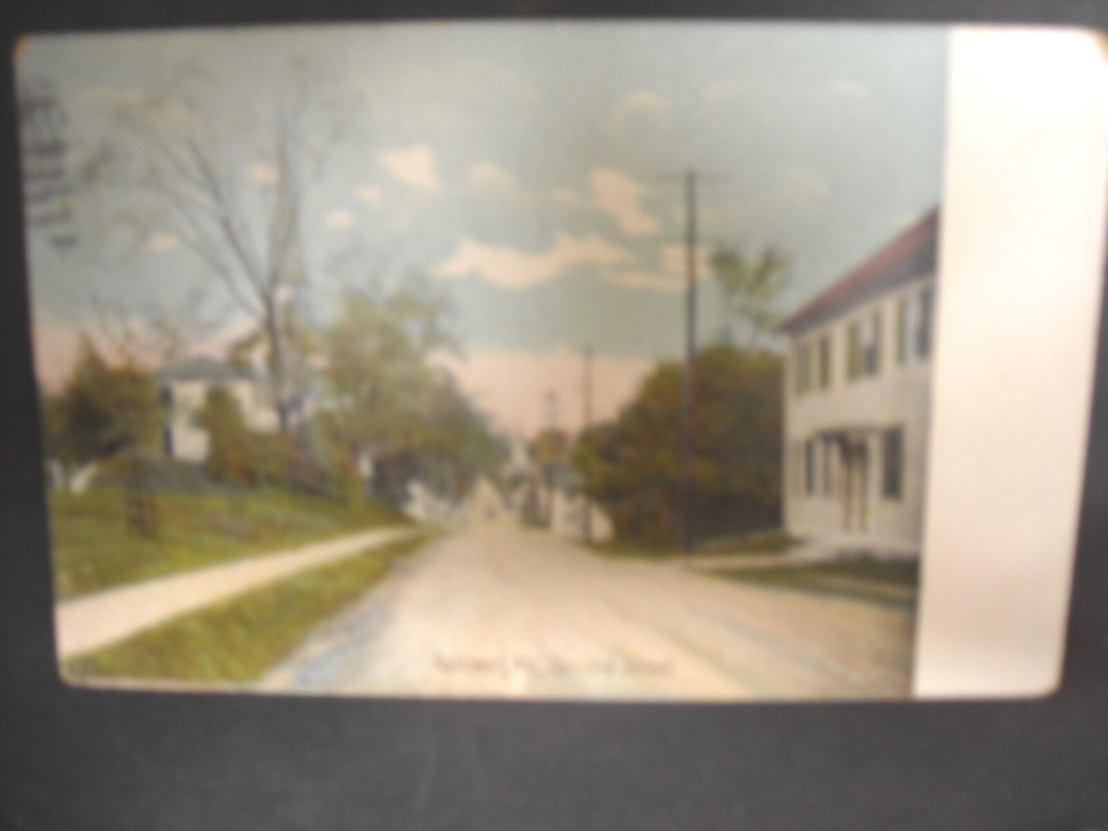 Hallowell, ME, Second Street, color tinted photo image pre 1906