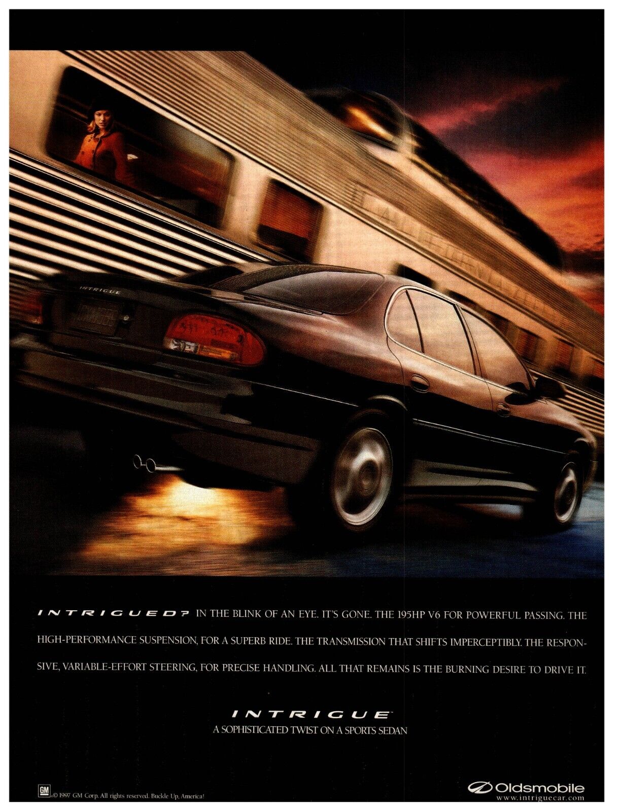 1997 Oldsmobile Intrigue Sports Sedan Car - People Magazine Vintage Print Ad