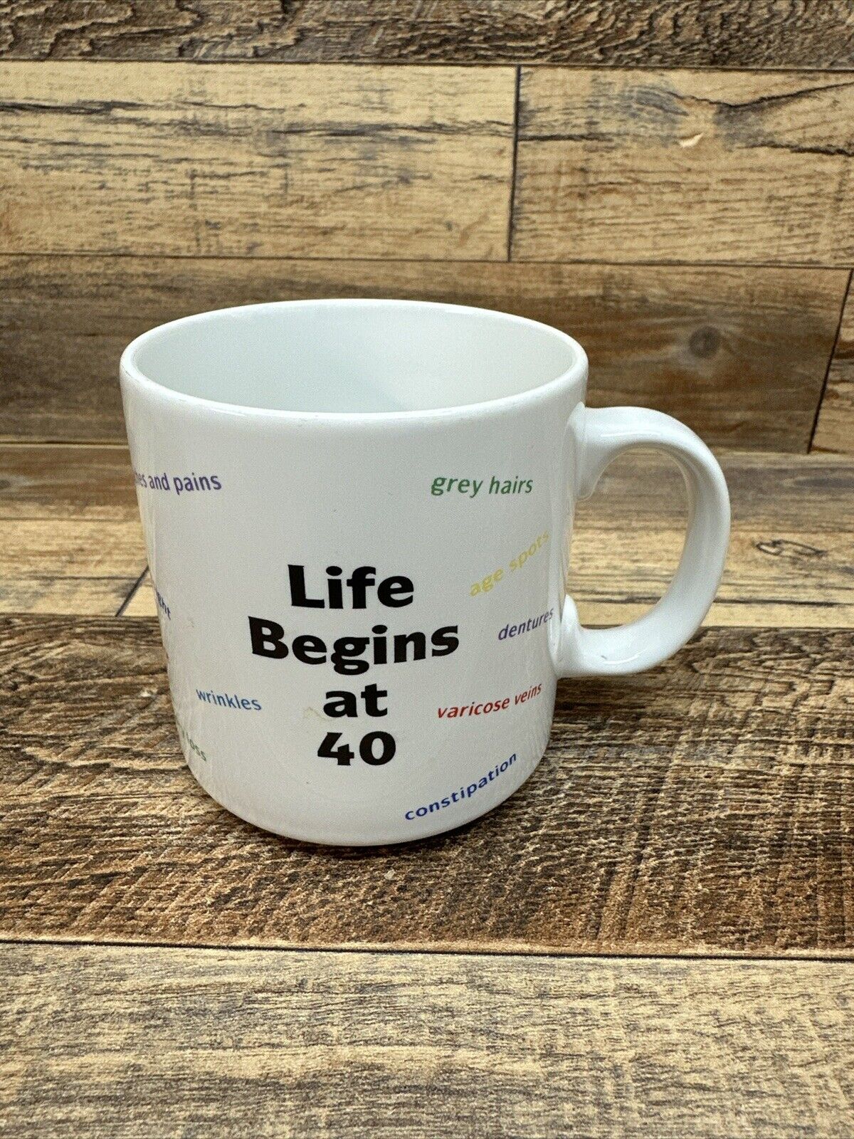 Vintage 1990\'s Funny Life Begins At 40 Russ White Coffee Mug